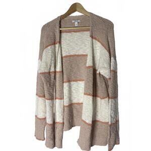 Nine West Pink XXL Colorblock Cardigan Sweater